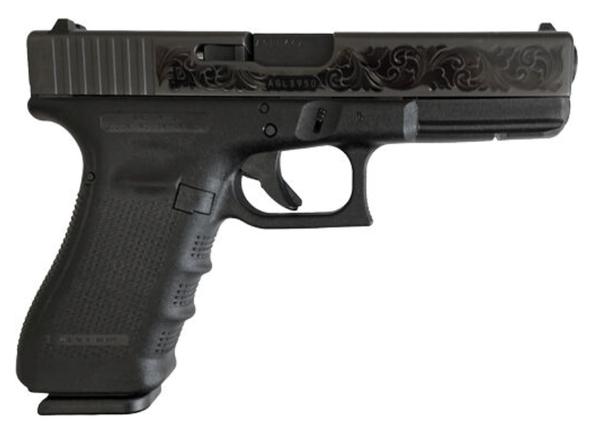 GLOCK 17 GEN 4 9MM BLACK DLC SCROLLWORK